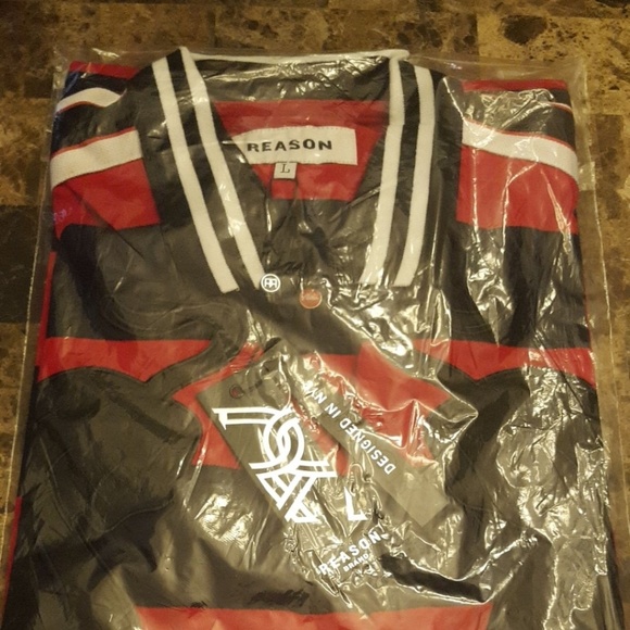 🚫SOLD!!🚫New Striped Panther Polo Red L - Picture 7 of 8